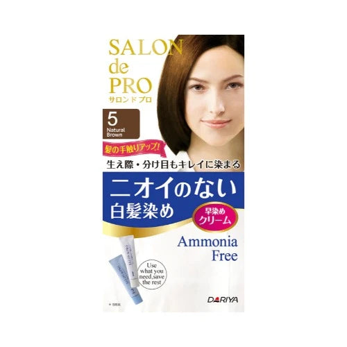 Dariya Salon De Pro unscented hair dye cream for gray hair 4 Natural Brown