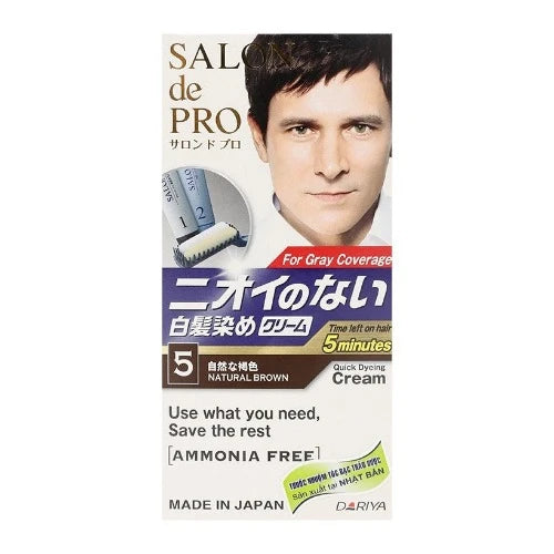 Dariya Salon De Pro unscented hair dye cream for gray hair men 5 Natural Brown