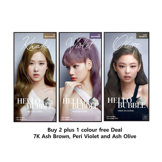 [Combo Deal] Mise En Scène all new Hello Bubble Peri Violet+Ash Brown+Ash Olive