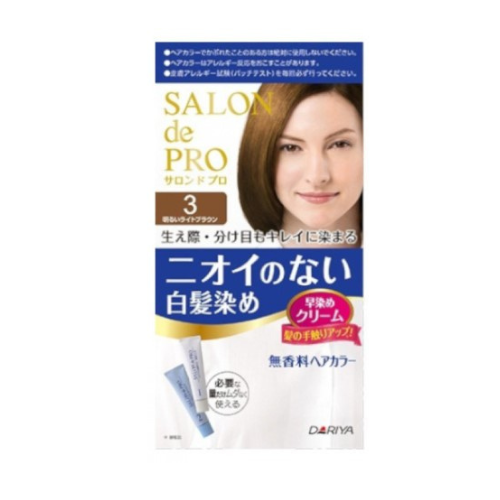 DARIYA Salon De Pro Unscented Hair Dye Cream 3 Bright Light Brown